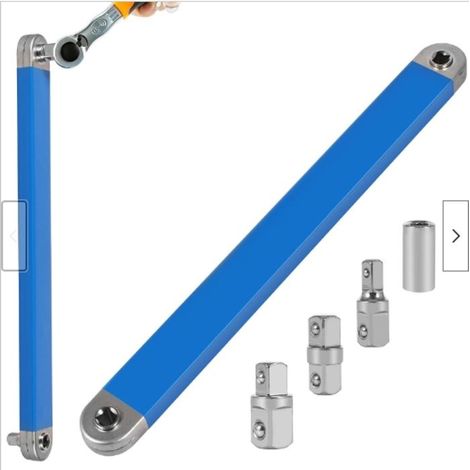 Clé à rallonge décalée 39 cm – Douille chocs – Universelle – Pour endroits étroits (1/4)