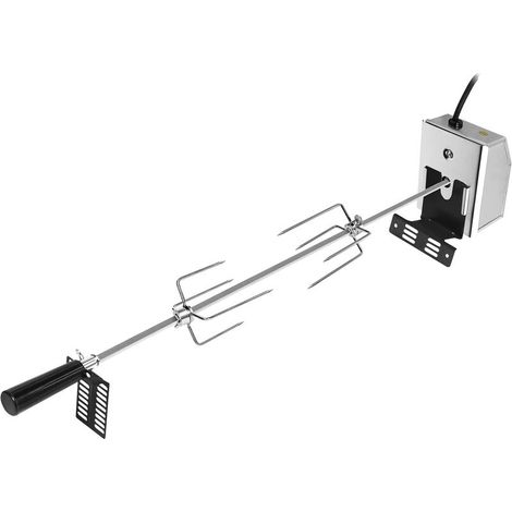 Barbecue électrique Set de brochettes pour grill 107cm BBQ Tourne Broche en Acier Inoxydable avec Electrique avec Moteur, 2xbrochettes Aiguilles HENGMEI-DOU