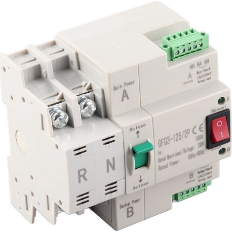 Commutateur de transfert automatique double alimentation 2P à commutation rapide PC AC 230V pour usage domestique et industriel 100A (1/5)