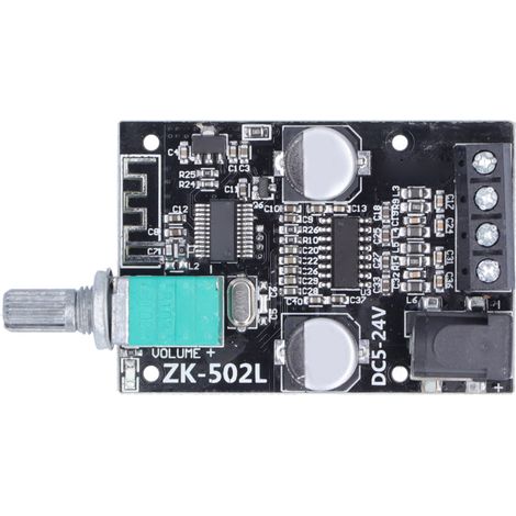 Carte d'amplification Bluetooth ZK-502L, module d'amplification audio numérique stéréo pour haut-parleurs DIY (1/5)