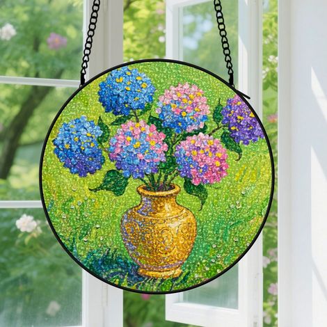 12.5cm Suspension vitrail pour fenêtre, accroche-soleil floral, décoration maison, patio et jardin, cadeau pour amis, femmes et hommes, idée cadeau parfaite (1/5)