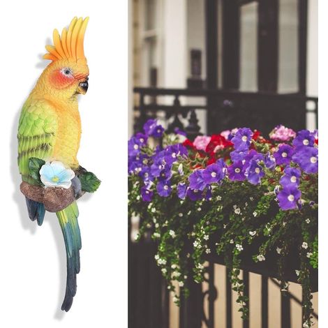 Statua di pappagallo in resina – simulazione – ornamento a forma di uccello – decorazione per esterni per prato e giardino