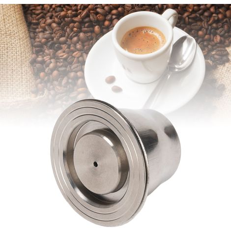 Juego de cápsulas de café recargables, juego de cápsulas de café recargables de acero inoxidable, cafetera, cuchara, martillo, instrucciones de limpieza (1/5)