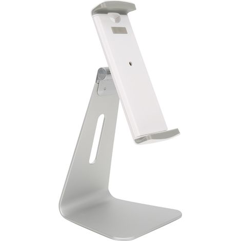 Support pour téléphone et tablette en alliage d'aluminium argenté, réglable et pivotant pour bureau (1/5)