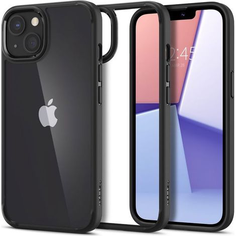 Custodia per iPhone 13 - Spigen - Ultra Ibrida - Silicone - Morbida - Nero Opaco (1/5)