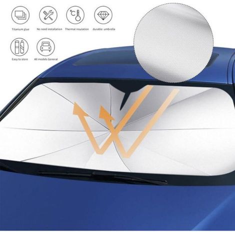 Parapluie Pare Soleil Pliable pour Pare Brise De Voiture, Pare Soleil Voiture Pare Brise Avant, Parasol Voiture Pliable, 360° Régl (1/4)