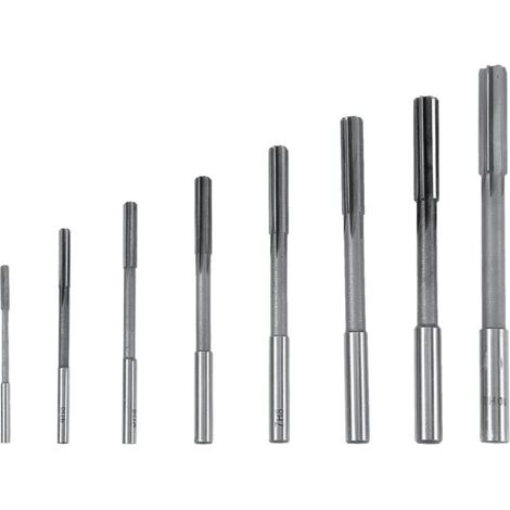 8-teiliges Set HSS-Maschinenreibahlen (Hochgeschwindigkeitsstahl) 3/4/5/6/7/8/9/10 mm, 4-schneidig, gerade, für Knopffräser