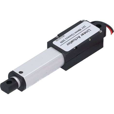 Vérin électrique linéaire miniature 30mm 12V DC, protection anti-court-circuit, étanche, vitesse 15mm/s, poussée 50N, silencieux (1/5)