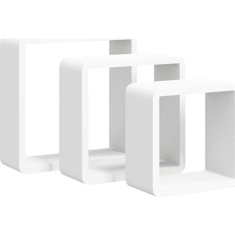 Estantes cubo de pared 3 unidades MDF blanco vidaXL