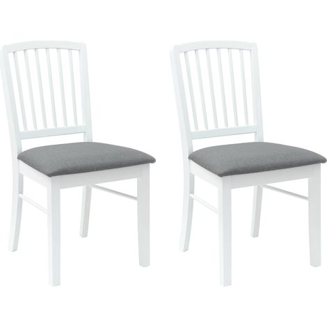 Dining Chairs 2 pcs White 50 x 52.5 x 91 cm Solid Rubber Wood vidaXL