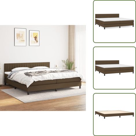 Boxspringbett mit Matratze Dunkelbraun 200x200 cm Stoff - Boxspringbett - Doppelbett - Bettenrahmen - Schlafsystem - Liegekomfort (1/5)
