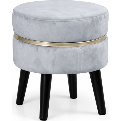 Pouf Sgabello Rotondo Cielo Design Moderno Poggiapiedi con Rivestimento Velluto