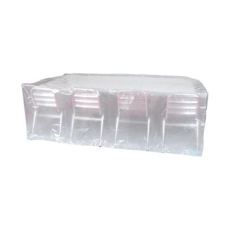 Destockoutils – Housse de protection pour chaises et table rectangulaire 220x120x70cm – Étanche et imputrescible – Compatible avec tous types de mobilier de jardin