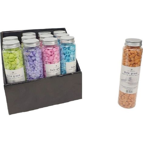TRADE SHOP - Set 12 Pezzi Barattolo Con Pietre Colorate Decorativa Decorazione Casa 133669 -