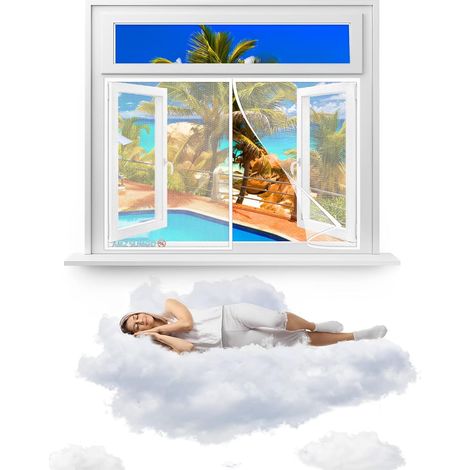 Moustiquaire Fenêtre Magnétique 70 x 110 cm Moustiquaire sur Mesure de Porte,Rideau de Porte Antimoustique, pour Couloirs, Portes, Patio, Facile à Installer(Blanc) (1/5)