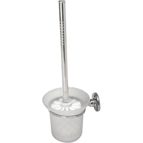 Brosse WC murale ronde et porte-brosse WC en verre dépoli (1/3)