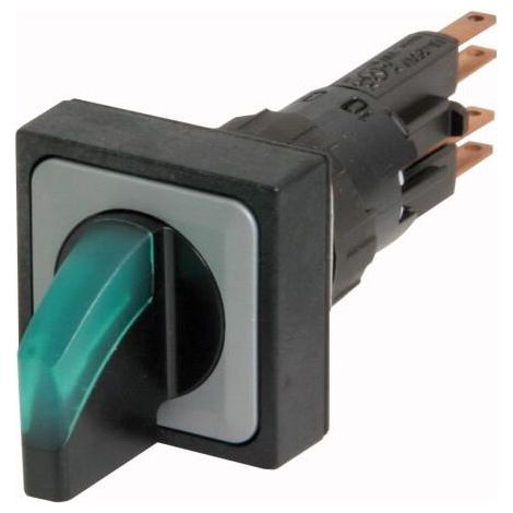 Commutateur rotatif lumineux 2 positions vert à rappel EATON Q25LWK1-GN