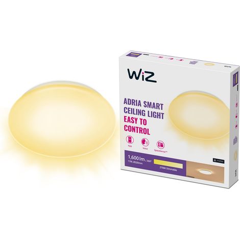 Plafonnier connecté Wi-Fi Adria à intensité variable, Blanc chaud, 12W, fonctionne avec et (1/5)