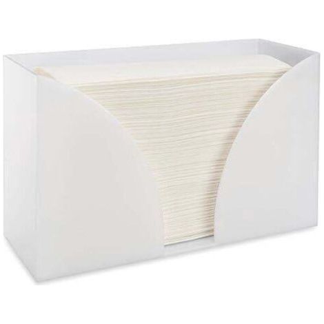 Distributeur de porte-essuie-tout de comptoir - Rangement en acrylique blanc pour cuisine ou salle de bain pour serviettes à main à plis multiples, pl (1/4)