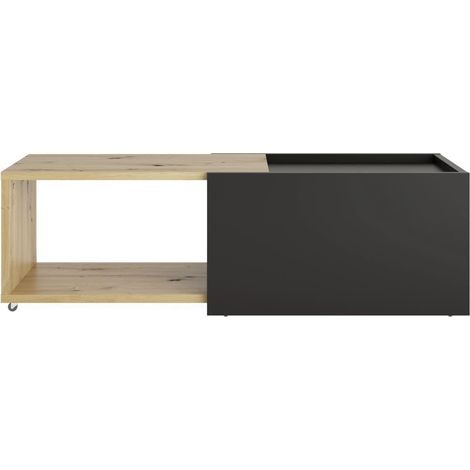 Table Basse Extensible Sleeve - chêne Vieilli/Noir (1/5)