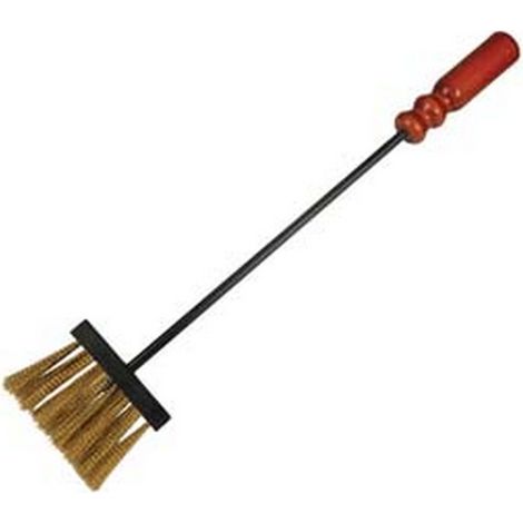 1PZ SCOPINO SETOLE OTTONATE PER CAMINO MANICO LEGNO - cm.55h. (738 BIS)
