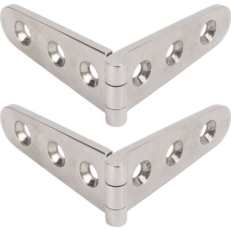 Paire de charnières à sangle robustes avec trous, en acier inoxydable 316, pour applications marines, nautiques et domestiques (porte, portail, abri de jardin, grange). 3 trous : 152 x 30 mm / 5,98 x 