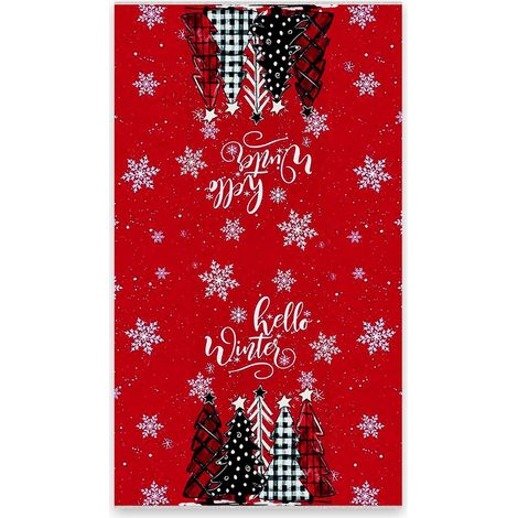 Serviette De Cuisine - Imprimé Arbre De Noël Flocon De Neige - Pour Cuisine Salle De Bain Gym Spa - 45 X 66 Cm - 1 Pièce