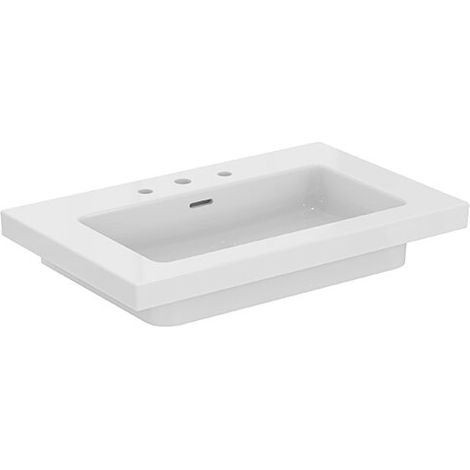 IS Meuble lavabo Extra 3 compartiments avec vasque intégrée 810x510x150mm Blanc (1/2)