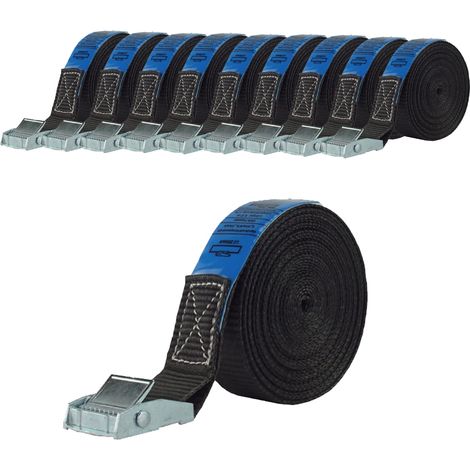 10x Profi Spanngurt Gurt Zurrgurt Klemmschloss Auto 1-tlg 6m 250 kg SCHWARZ (1/5)