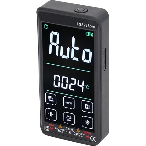 Multimètre tactile LED avec écran LED, mesureur de tension CC/CA, testeur de résistance et de capacité (1/5)