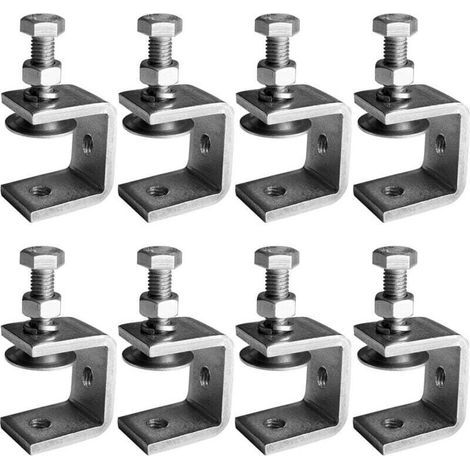 8 Pieces Heavy Duty C-Clamps in 304 Stainless Steel, for Clamps, Pliers and Tensioners, Woodworking Tools, DIY & Automotive Repair (1/4)