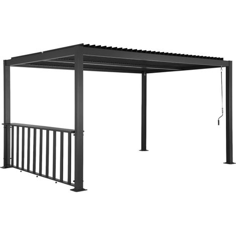 sweeek - Pergola mit Lamellendach Palace 3x3m mit Thekenleiste 3m