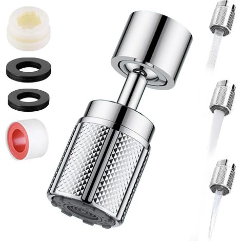 Mousseur Robinet Cuisine Laiton Embout Robinet Cuisine Brise Jet Pivotant à 720° Faucet Extenders Mousseur 2 Modes pour Éviers Cuisine Lavabos Meubles-lavabos Buanderies (1/5)
