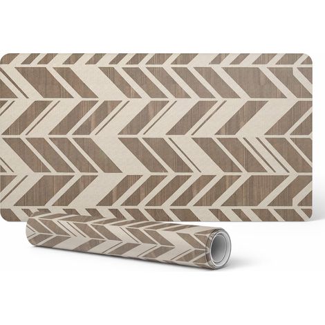 Alfombrilla protectora de escritorio con estampado geom茅trico retro de 120x60 cm.