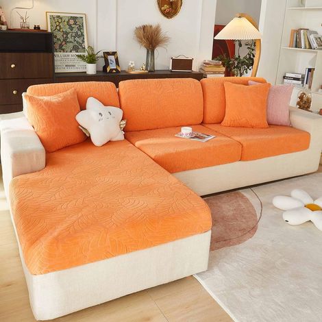 Universal wear-resistant, stretchable, non-slip L-shaped sofa cushion cover for chaise lounge (leaf green, backrest cover) (1/5)