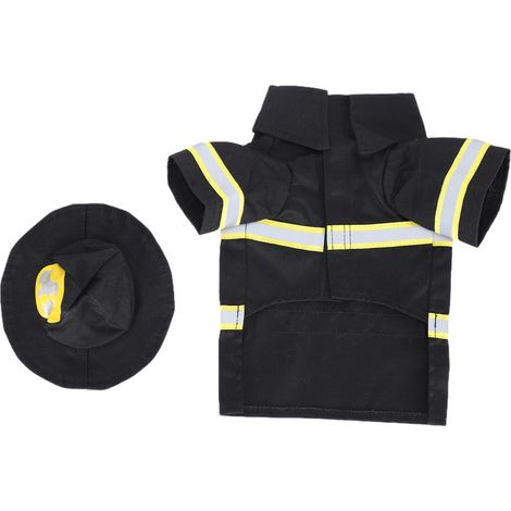 Vêtements de pompier pour chien, veste et chapeau inclus, déguisement d'Halloween pour chiot et animal de compagnie. Accessoires pour animaux de compagnie. (1/5)