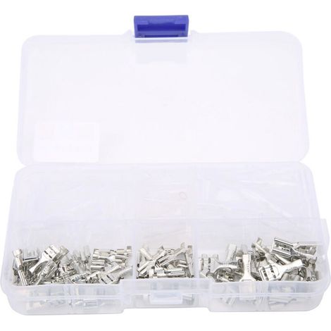 150Pcs 2.8/4.8/6.3mm Cosses à sertir isolées Kit d'assortiment de connecteurs de fils électriques,