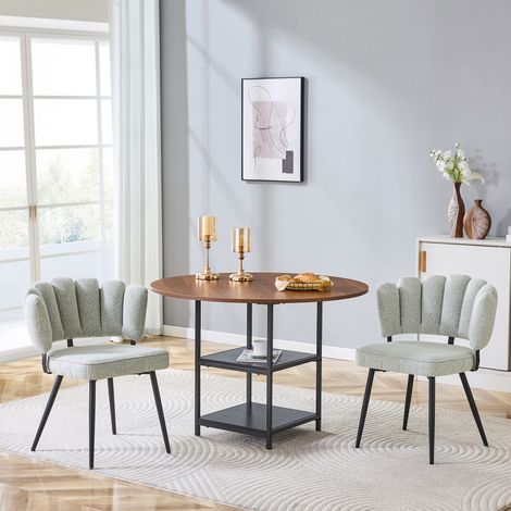 Set tavolo rotondo 107 cm color noce con 2 sedie beige e doppio contenitore (1/5)