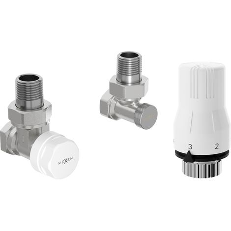 Mexen G02 ensemble thermostatique angulaire, nickel - W913-012-928-01 (1/2)