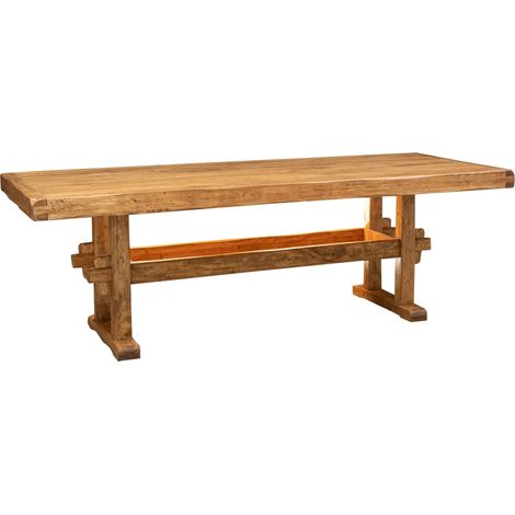 Rustikaler Tisch aus massivem Lindenholz mit natürlichem Finish