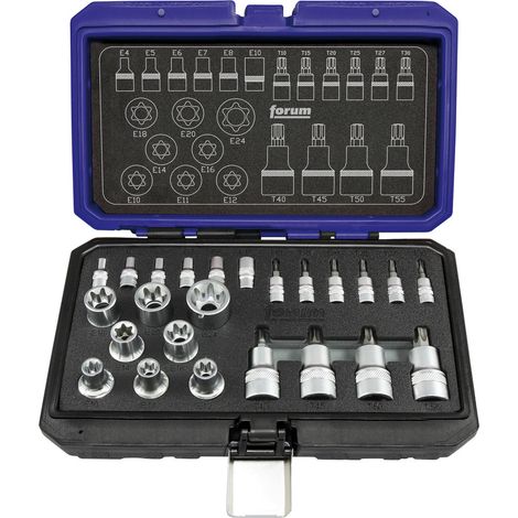 Composition de douilles et d'embouts de vissage 1/4'' +1/2'' pour vis TORX®, Quantité : 24 pièces (1/3)