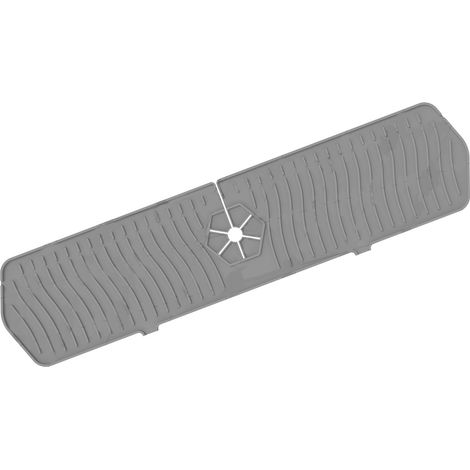 Bac récupérateur d'égouttement en silicone de 61 cm (24 pouces) pour robinet, tapis de séchage pour comptoir de cuisine ou salle de bain (1/3)