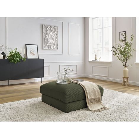 BOBOCHIC - Pouf LEONARD velours côtelé Vert clair (1/5)
