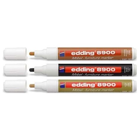 Edding 8900 marqueur permanent pour meubles - pointe ronde 1.5-2mm - résistant a le light - séchage rapide - couleur noyer clair