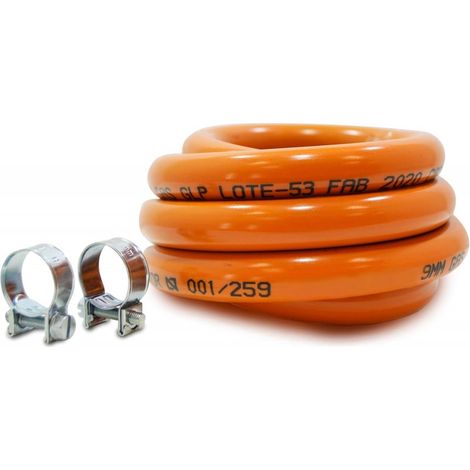 Kit Regulador Manguera Butano Baja Presion y Abrazaderas 30gr Domestico Homologado (1/3)