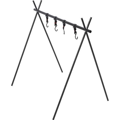 Kurzes, dreieckiges Outdoor-Aufbewahrungsstativ, ideal zum Campen, Trocknen von Küchenutensilien und auf Reisen. (1/5)