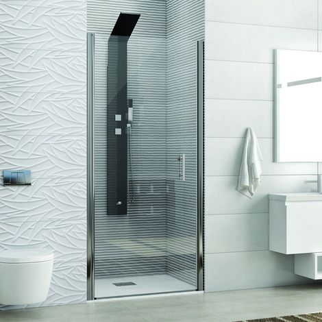 Box doccia porta battente nicchia 75cm vetro trasparente KS2800N kamalu (1/4)