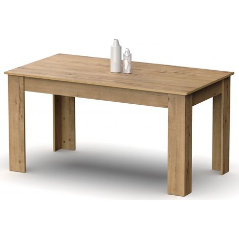 Table à manger en aggloméré et mélamine finition cambrian coloris chêne doré - Longueur 140 x Profondeur 80 x Hauteur 77 cm -PEGANE- (1/3)