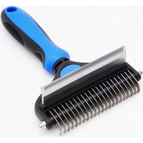 Pet open comb, dog grooming comb, special dog comb supplies, cat hair comb, animal use (17 detangling teeth + 67 fine teeth comb) (1/3)