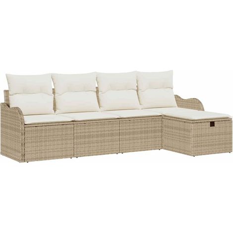 Maison Exclusive - Garten-Sofa-Set mit Kissen mit Speicher 5 pcs